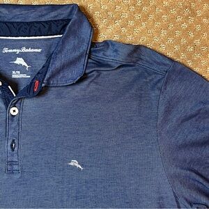 Tommy Bahama Polo Shirt Men's SZ XL Lightweight Navy Golf Boating Fishing Vaca